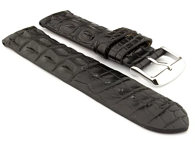 Genuine Alligator Leather Watch Strap FLORIDA Black 20mm (image for) Genuine Alligator Leather Watch Strap FLORIDA Black 20mm