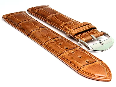 Genuine Alligator Leather Watch Strap Band Louisiana Brown 19mm (image for) Genuine Alligator Leather Watch Strap Band Louisiana Brown 19mm
