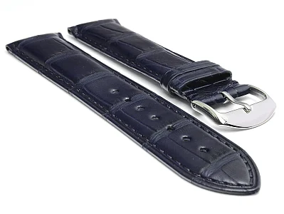 Genuine Alligator Leather Watch Strap Band Louisiana Navy Blue 20mm (image for) Genuine Alligator Leather Watch Strap Band Louisiana Navy Blue 20mm