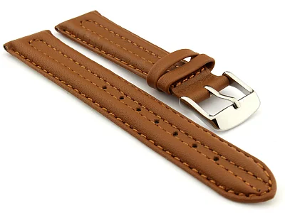 WATCH STRAP BASEL Genuine Leather Brown/Brown 18mm (image for) WATCH STRAP BASEL Genuine Leather Brown/Brown 18mm
