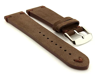 Suede Leather Retro Style Watch Strap Blacksmith Plus Dark Brown 24mm (image for) Suede Leather Retro Style Watch Strap Blacksmith Plus Dark Brown 24mm