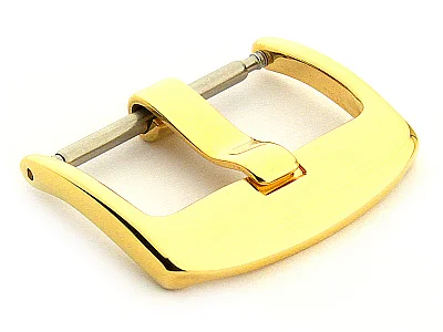 Polished Yellow Gold-Coloured Stainless Steel Watch Strap Buckle BRD 22mm (image for) Polished Yellow Gold-Coloured Stainless Steel Watch Strap Buckle BRD 22mm