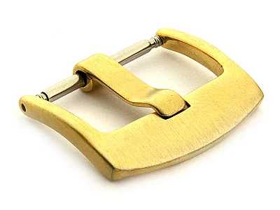 Brushed Yellow Gold-Coloured Stainless Steel Watch Strap Buckle BRD 22mm (image for) Brushed Yellow Gold-Coloured Stainless Steel Watch Strap Buckle BRD 22mm