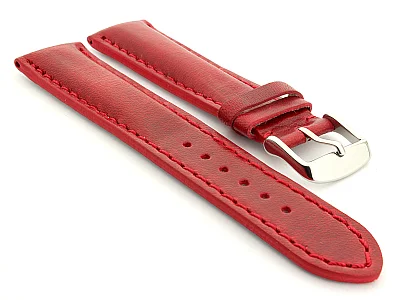 Leather Watch Strap fits Breitling Red / Red 18mm (image for) Leather Watch Strap fits Breitling Red / Red 18mm