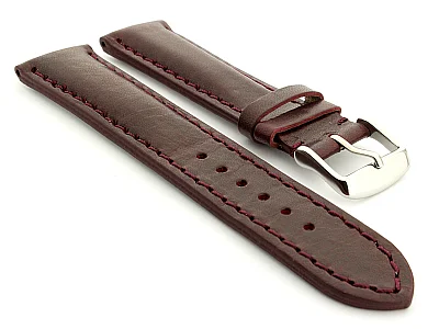 Leather Watch Strap fits Breitling Burgundy / Burgundy 18mm (image for) Leather Watch Strap fits Breitling Burgundy / Burgundy 18mm