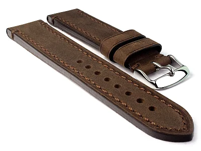 Genuine Leather WATCH STRAP Catalonia WAXED LINING Dark Brown (Matte) 22mm (image for) Genuine Leather WATCH STRAP Catalonia WAXED LINING Dark Brown (Matte) 22mm