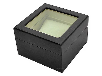 Classic Wooden Watch Box for 1 Wristwatch with Glass Lid Black (image for) Classic Wooden Watch Box for 1 Wristwatch with Glass Lid Black