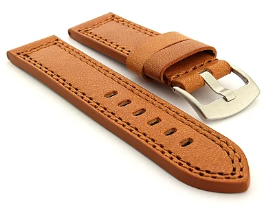 Panerai Style Waterpoof Leather Watch Strap CONSTANTINE Brown 28mm (image for) Panerai Style Waterpoof Leather Watch Strap CONSTANTINE Brown 28mm