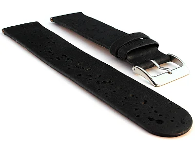Real Cork Watch Strap Band Vegan Black 12mm (image for) Real Cork Watch Strap Band Vegan Black 12mm