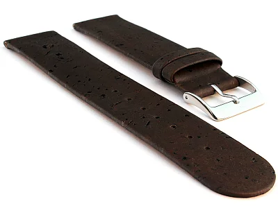 Real Cork Watch Strap Band Vegan Dark Brown 12mm (image for) Real Cork Watch Strap Band Vegan Dark Brown 12mm