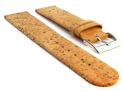Real Cork Watch Strap Band Vegan Brown 16mm (image for) Real Cork Watch Strap Band Vegan Brown 16mm