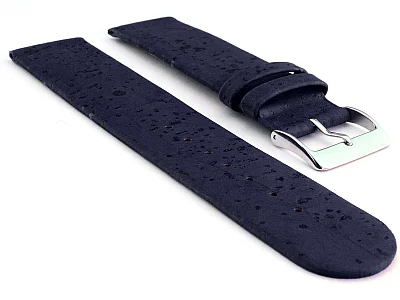 Real Cork Watch Strap Band Vegan Navy Blue 18mm (image for) Real Cork Watch Strap Band Vegan Navy Blue 18mm