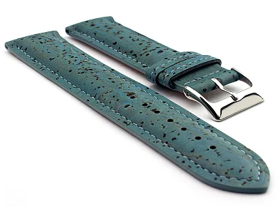 Real Cork Watch Strap Band Vegan - VIP Blue 20mm (image for) Real Cork Watch Strap Band Vegan - VIP Blue 20mm