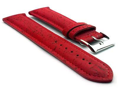 Real Cork Watch Strap Band Vegan - VIP Red 14mm (image for) Real Cork Watch Strap Band Vegan - VIP Red 14mm