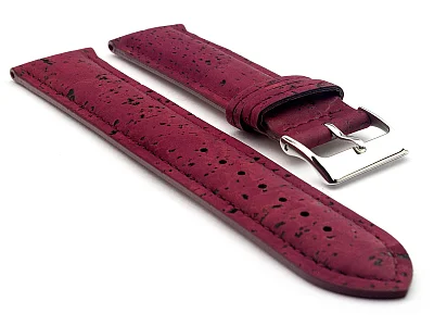 Real Cork Watch Strap Band Vegan - VIP Maroon 18mm (image for) Real Cork Watch Strap Band Vegan - VIP Maroon 18mm