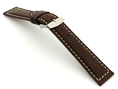 Mens Watch Band Corsair Dark Brown / White 22mm (image for) Mens Watch Band Corsair Dark Brown / White 22mm
