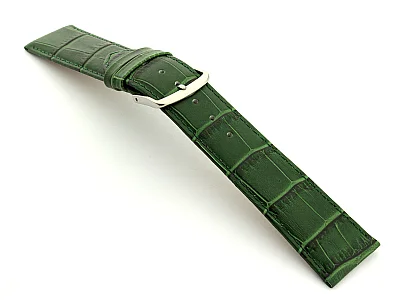 Leather Watch Strap Croco Louisiana Green 15mm (image for) Leather Watch Strap Croco Louisiana Green 15mm