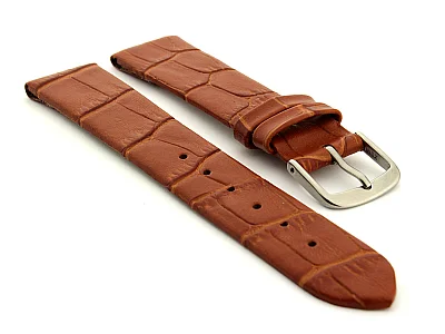 Open Ended Watch Strap Croco EM - Leather Brown 18mm (image for) Open Ended Watch Strap Croco EM - Leather Brown 18mm