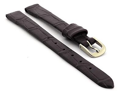 Open Ended Watch Strap Croco ES - Leather Chocolate Brown 8mm (image for) Open Ended Watch Strap Croco ES - Leather Chocolate Brown 8mm