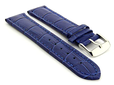 Leather Watch Strap CROCO RM Blue/Blue 18mm (image for) Leather Watch Strap CROCO RM Blue/Blue 18mm