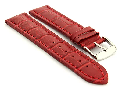 Leather Watch Strap CROCO RM Red/Red 26mm (image for) Leather Watch Strap CROCO RM Red/Red 26mm