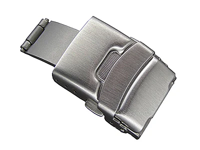 Brushed Silver-Coloured Titanium Watch Strap Deployant Clasp 16mm (image for) Brushed Silver-Coloured Titanium Watch Strap Deployant Clasp 16mm
