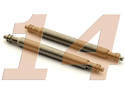 10 x Telescopic Ss. Double Flange Spring Bar Diameter 1.50mm - Width 14mm (image for) 10 x Telescopic Ss. Double Flange Spring Bar Diameter 1.50mm - Width 14mm