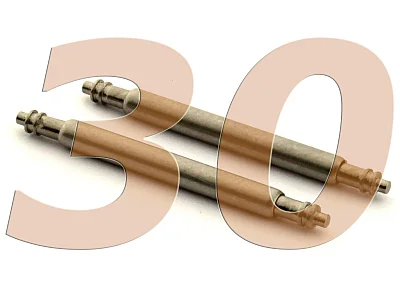 10 x Telescopic Ss. Double Flange Spring Bar Diameter 1.50mm - Width 30mm (image for) 10 x Telescopic Ss. Double Flange Spring Bar Diameter 1.50mm - Width 30mm