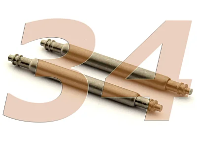 10 x Telescopic Ss. Double Flange Spring Bar Diameter 1.50mm - Width 34mm (image for) 10 x Telescopic Ss. Double Flange Spring Bar Diameter 1.50mm - Width 34mm