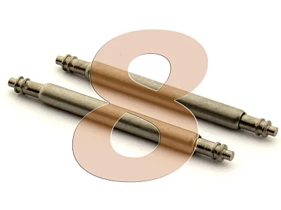 10 x Telescopic Ss. Double Flange Spring Bar Diameter 1.50mm - Width 8mm (image for) 10 x Telescopic Ss. Double Flange Spring Bar Diameter 1.50mm - Width 8mm