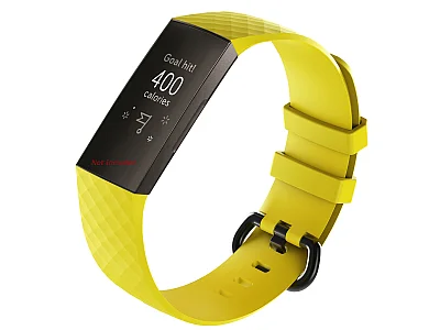Replacement Silicone Watch Strap Band For Fitbit Charge 3 Yellow - Small (image for) Replacement Silicone Watch Strap Band For Fitbit Charge 3 Yellow - Small