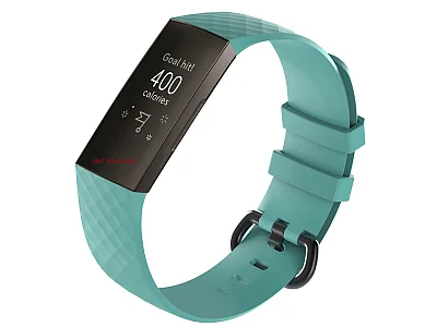 Replacement Silicone Watch Strap Band For Fitbit Charge 3 Teal - Large (image for) Replacement Silicone Watch Strap Band For Fitbit Charge 3 Teal - Large