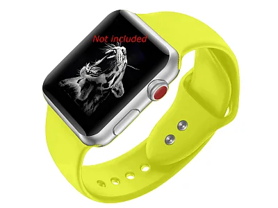 Silicone Watch Strap Band For Apple iWatch 38mm/40mm Yellow - Large - M1 (image for) Silicone Watch Strap Band For Apple iWatch 38mm/40mm Yellow - Large - M1