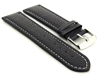 Watch Strap Band Freiburg RM Genuine Leather 28mm Navy Blue/White (image for) Watch Strap Band Freiburg RM Genuine Leather 28mm Navy Blue/White