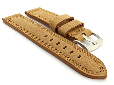 Waterproof Leather Watch Strap Galaxy Brown 24mm (image for) Waterproof Leather Watch Strap Galaxy Brown 24mm