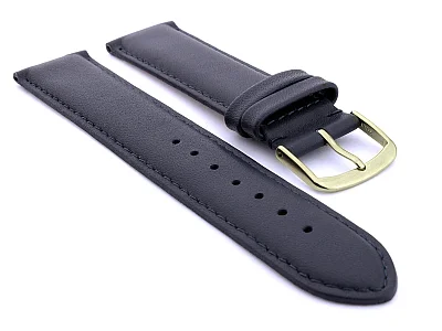 Genuine Leather Watch Strap Genk Navy Blue / Blue 21mm (image for) Genuine Leather Watch Strap Genk Navy Blue / Blue 21mm