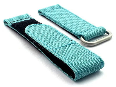 Quick Release Watch Strap Ribbed Nylon Hook & Loop TP Turquoise 18mm (image for) Quick Release Watch Strap Ribbed Nylon Hook & Loop TP Turquoise 18mm