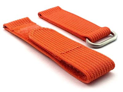 Quick Release Watch Strap Ribbed Nylon Hook & Loop TP Orange 24mm (image for) Quick Release Watch Strap Ribbed Nylon Hook & Loop TP Orange 24mm