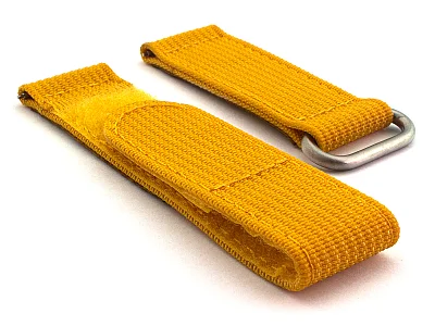 Quick Release Watch Strap Ribbed Nylon Hook & Loop TP Mustard Yellow 18mm (image for) Quick Release Watch Strap Ribbed Nylon Hook & Loop TP Mustard Yellow 18mm