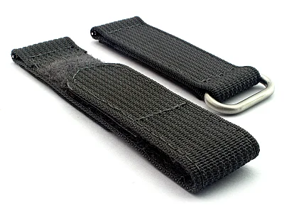 Quick Release Watch Strap Ribbed Nylon Hook & Loop TP Ash Grey 18mm (image for) Quick Release Watch Strap Ribbed Nylon Hook & Loop TP Ash Grey 18mm