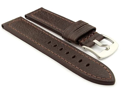 Replacement WATCH STRAP Luminor Genuine Leather Dark Brown/Brown 26mm (image for) Replacement WATCH STRAP Luminor Genuine Leather Dark Brown/Brown 26mm