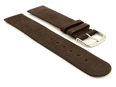 Suede Genuine Leather Watch Strap Malaga Dark Brown 16mm (image for) Suede Genuine Leather Watch Strap Malaga Dark Brown 16mm