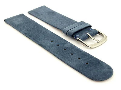 Suede Genuine Leather Watch Strap Malaga Blue 16mm (image for) Suede Genuine Leather Watch Strap Malaga Blue 16mm