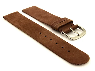 Suede Genuine Leather Watch Strap Malaga Cocoa 22mm (image for) Suede Genuine Leather Watch Strap Malaga Cocoa 22mm