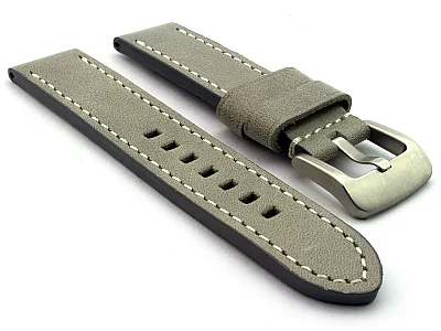 Leather Watch Strap Marina Grey 22mm (image for) Leather Watch Strap Marina Grey 22mm