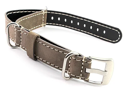 Suede Leather Watch Strap Nato Cayman Silver-Coloured Buckle Coyote Brown 18mm (image for) Suede Leather Watch Strap Nato Cayman Silver-Coloured Buckle Coyote Brown 18mm