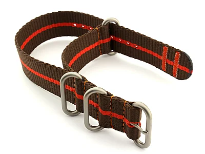 Nato Watch Strap CS Brown/Orange 20mm (image for) Nato Watch Strap CS Brown/Orange 20mm