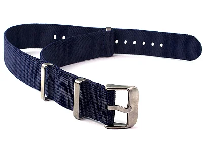 Elastic Nylon/Rubber Nato Watch Strap Military Divers Navy Blue 20mm (image for) Elastic Nylon/Rubber Nato Watch Strap Military Divers Navy Blue 20mm