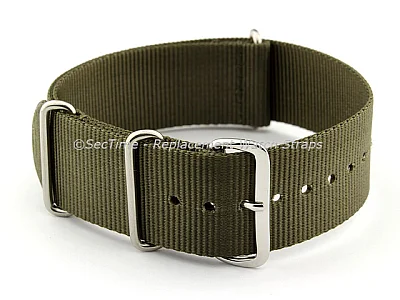 NATO G10 Watch Strap Military Nylon Divers (3 rings) Olive Green 20mm (image for) NATO G10 Watch Strap Military Nylon Divers (3 rings) Olive Green 20mm