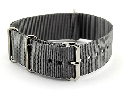 NATO G10 Watch Strap Military Nylon Divers (3 rings) Ash Grey 20mm (image for) NATO G10 Watch Strap Military Nylon Divers (3 rings) Ash Grey 20mm